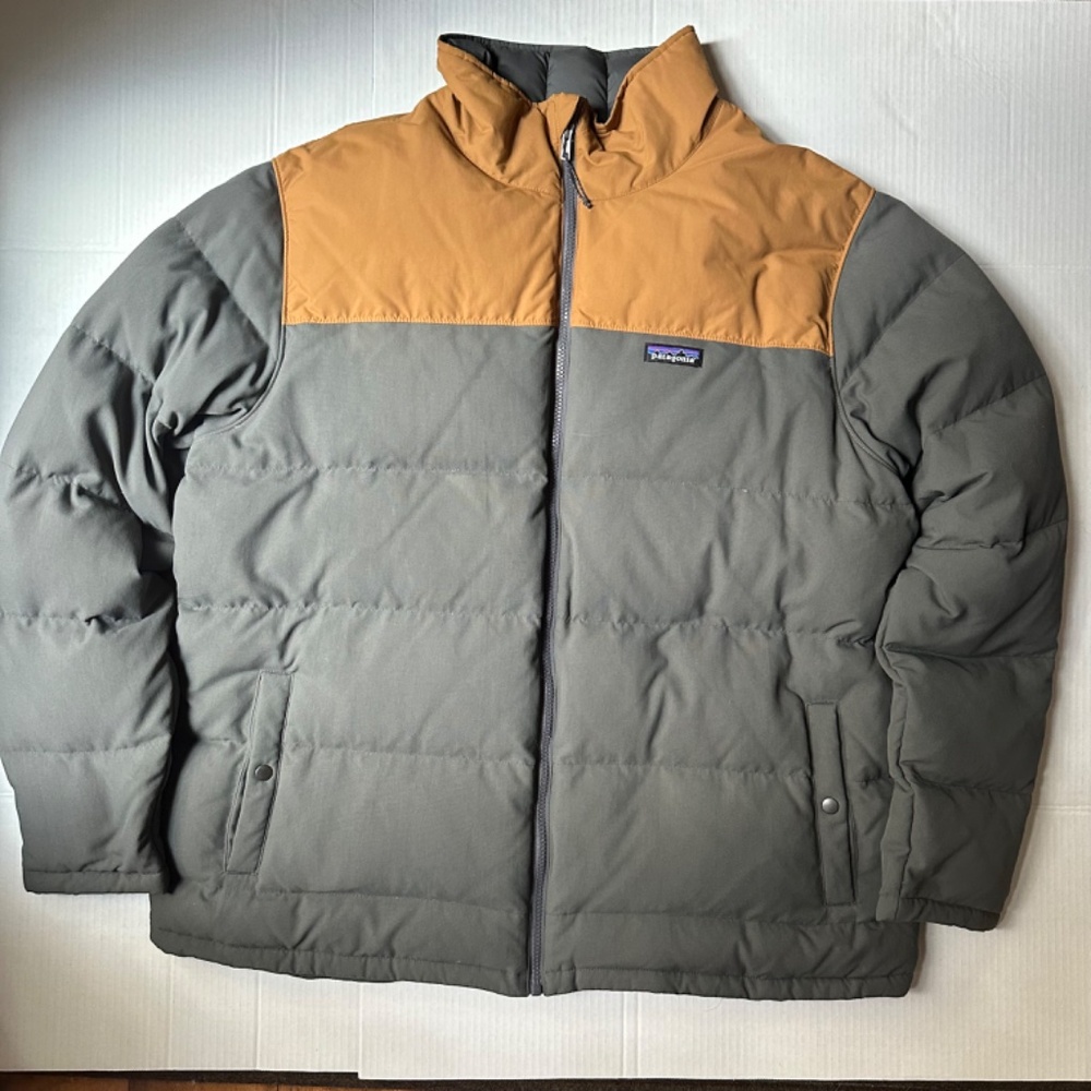 Patagonia Duck Down Insulated Puffer Jacket Gray/Brown Mens XXL 28322
